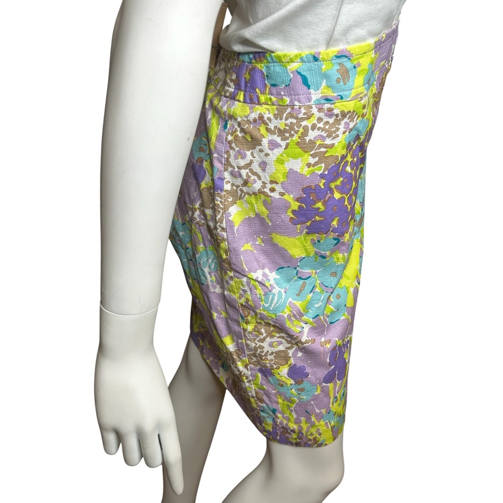 Talbots Garden Floral Canvas Skirt Size 8 Purple Cotton - Picture 4 of 13